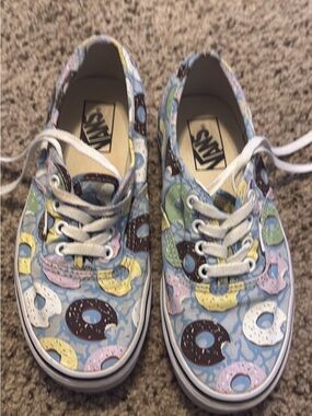 Vans adult Donut Print Low-Top Sneakers - Light Blue